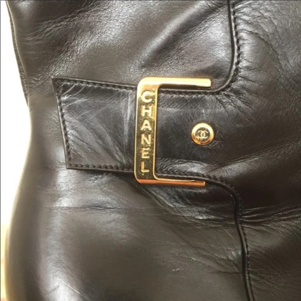 CHANEL BOOTIES with gold hardware in EUC - Picture 4 of 7